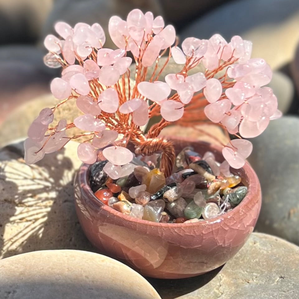 Crystal Bonsai Tree ~ Rose Quartz