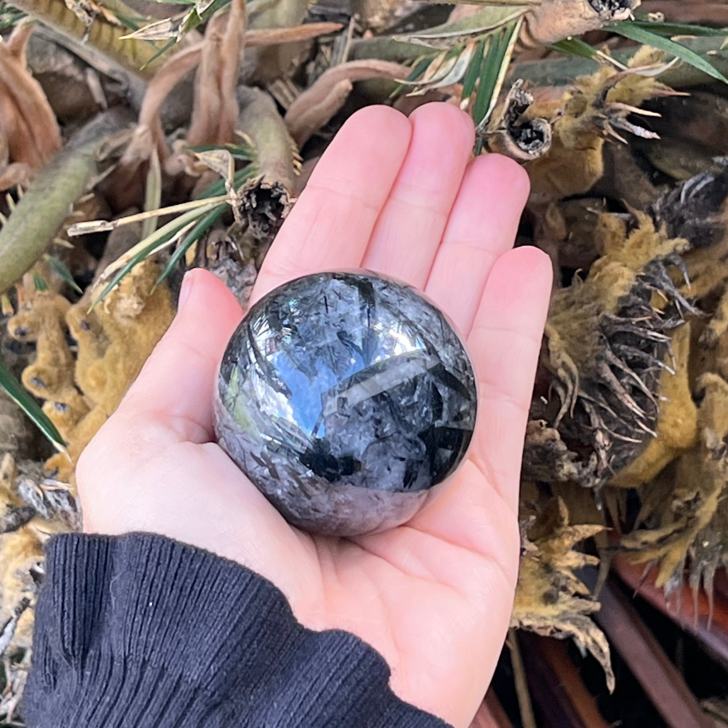 Black Tourmaline in Quartz Sphere