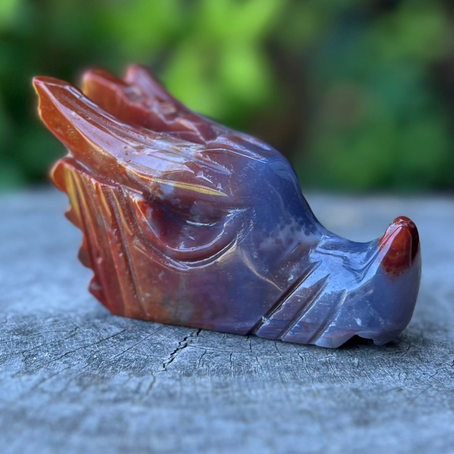 Ocean Jasper Dragon Head Carving