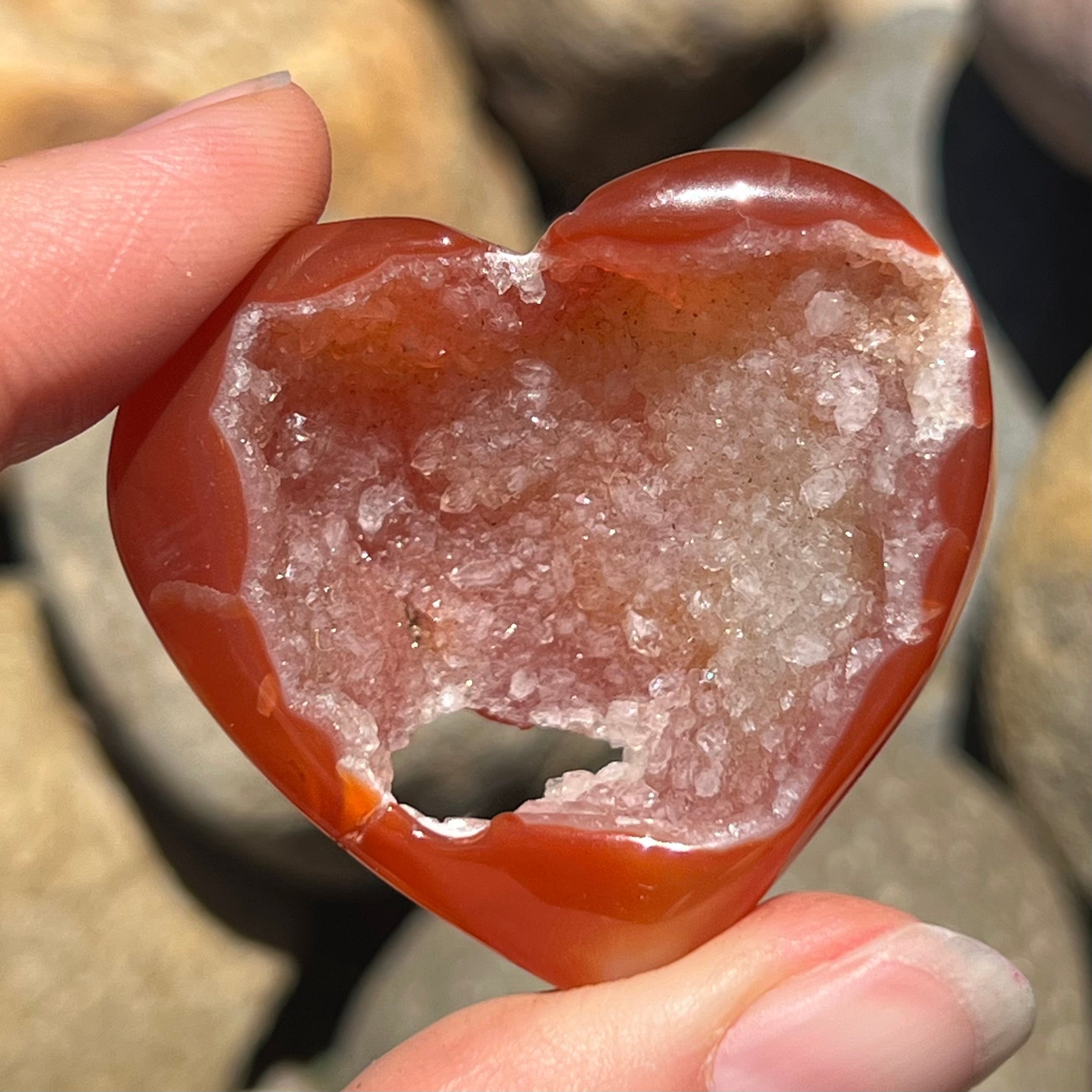 Carnelian Geode Heart