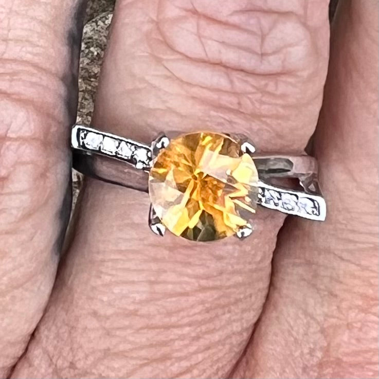 Citrine Sterling Silver Ring ~ 10