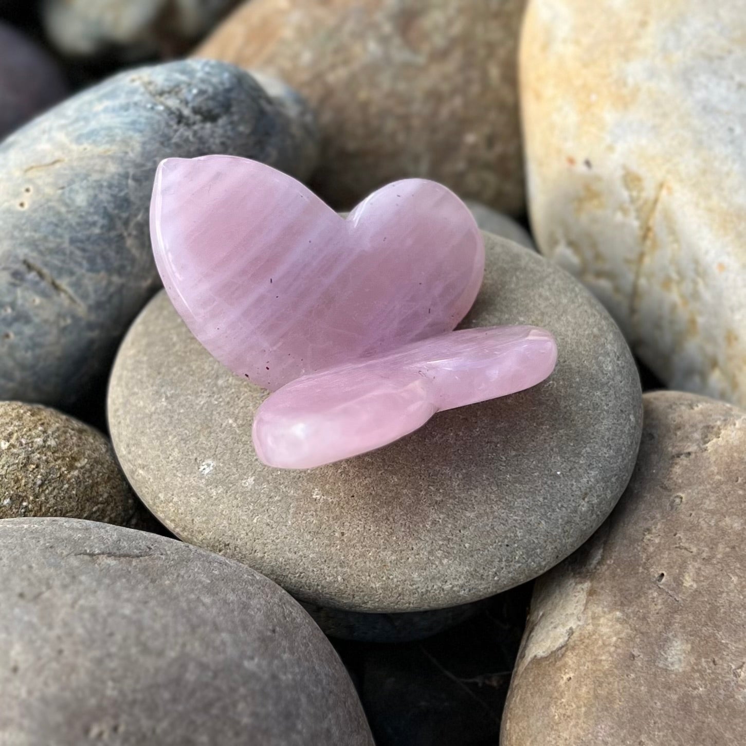 Rose Quartz Butterfly Carving