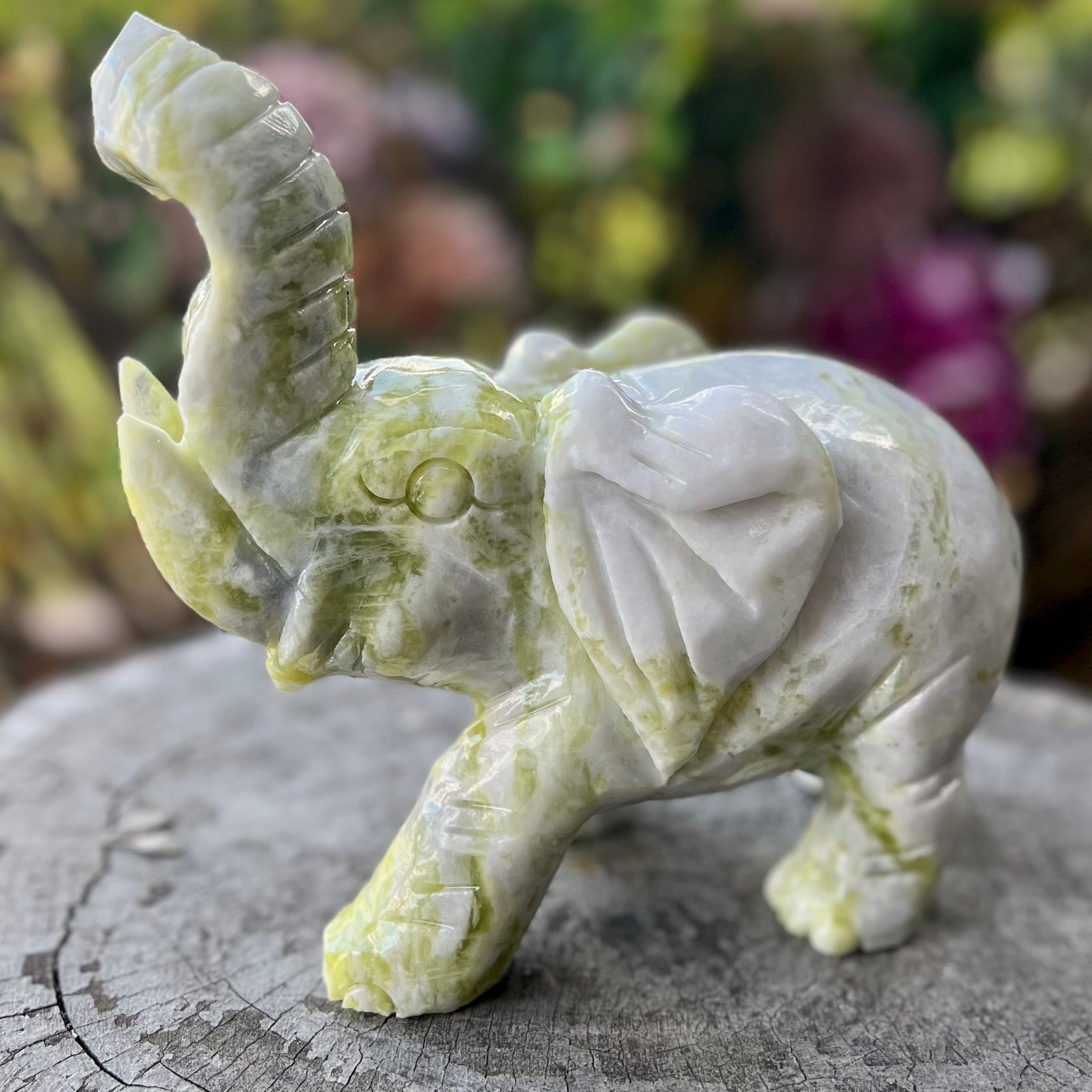 New Jade Lucky Elephant Carving