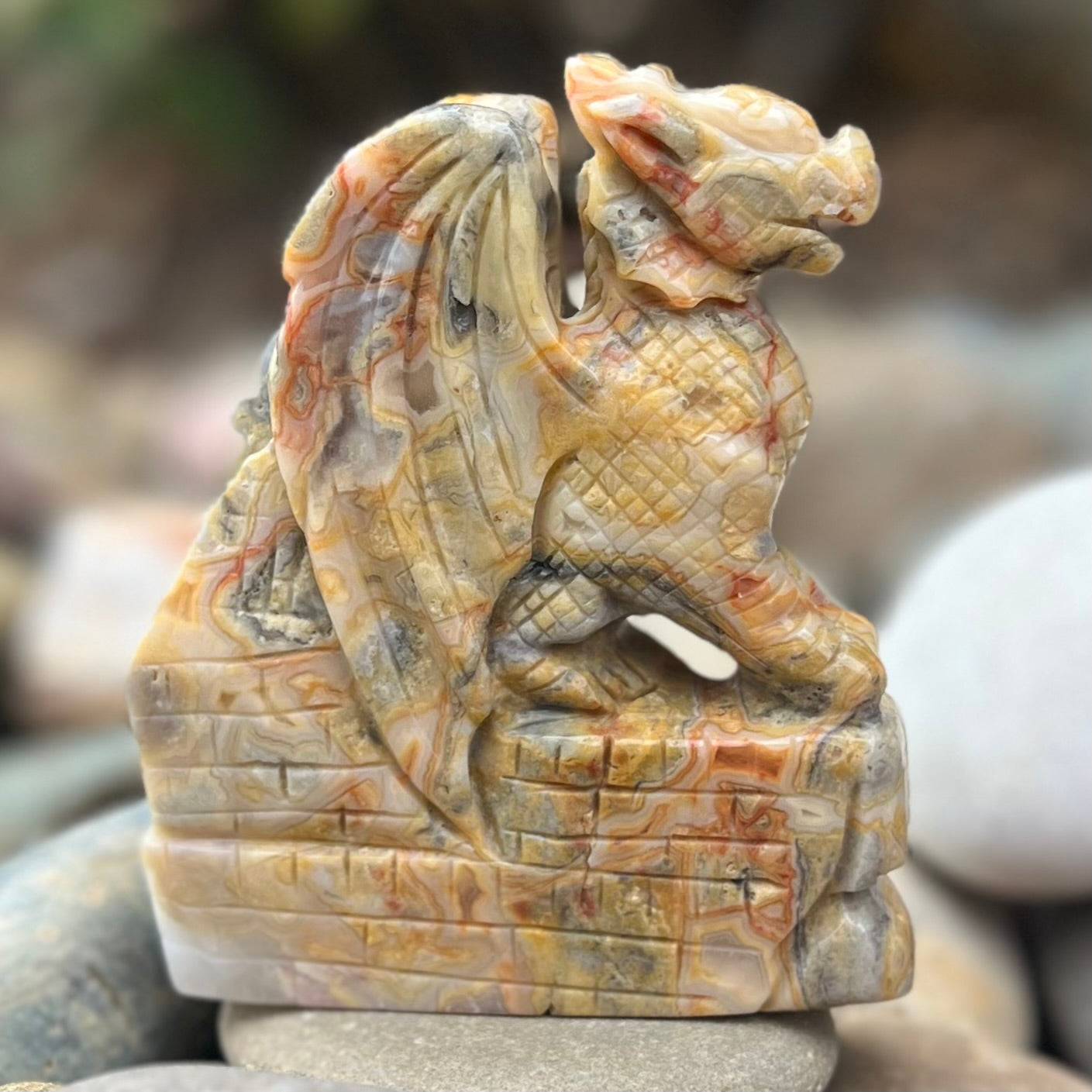 Dragon Carving ~ Crazy Lace Agate