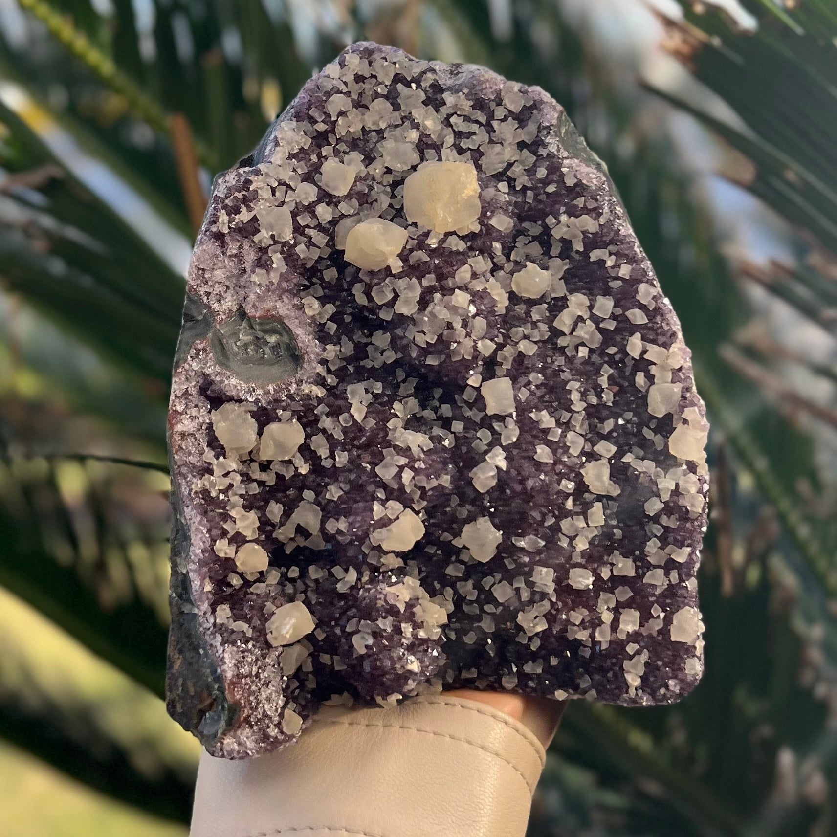Amethyst Cluster with Calcite Inclusion