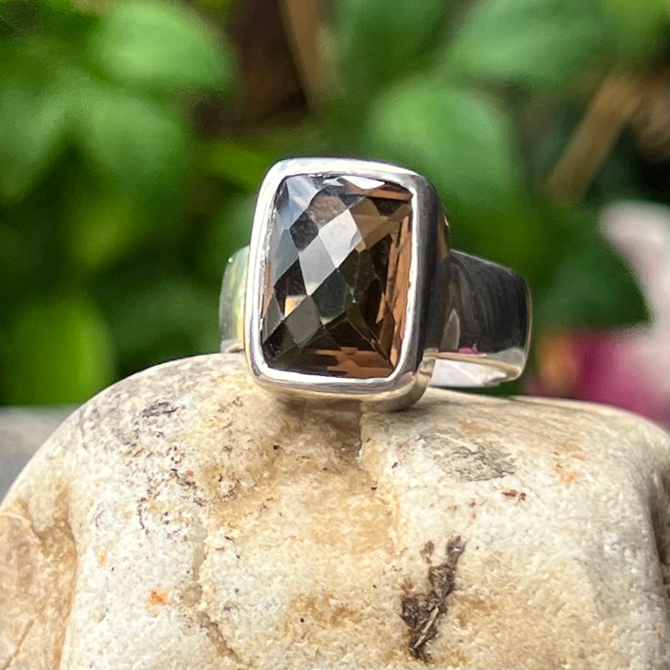 Smokey Quartz ~ Sterling Silver Ring ~ Size 9.5