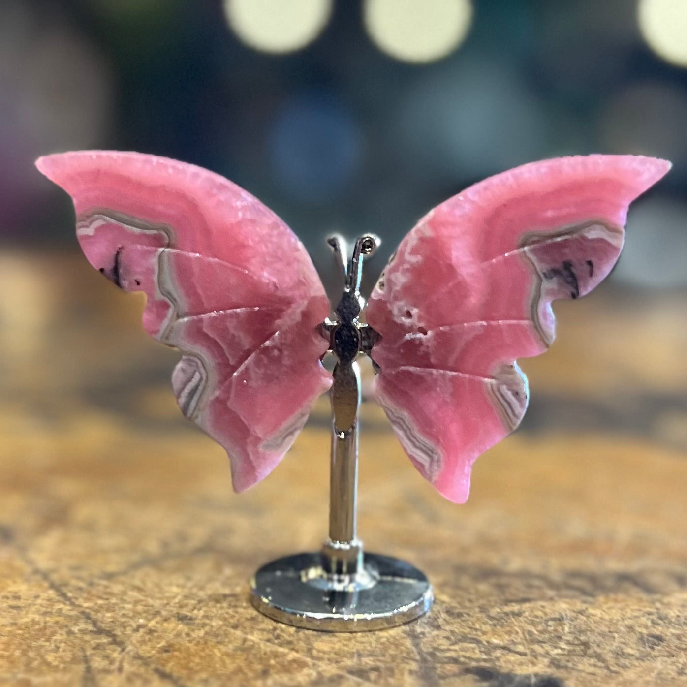 Mini Rhodochrosite Butterfly on Stand
