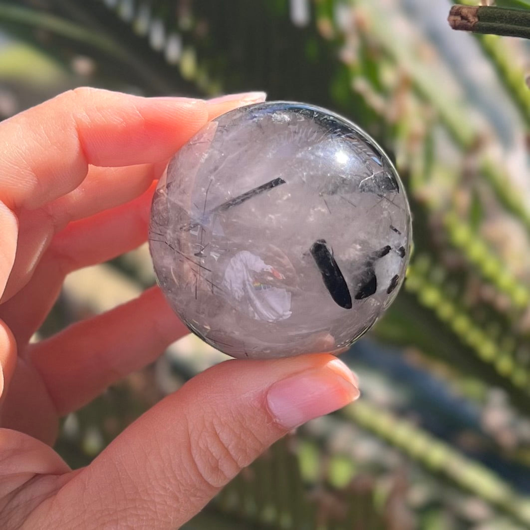 Black Tourmaline in Quartz Sphere
