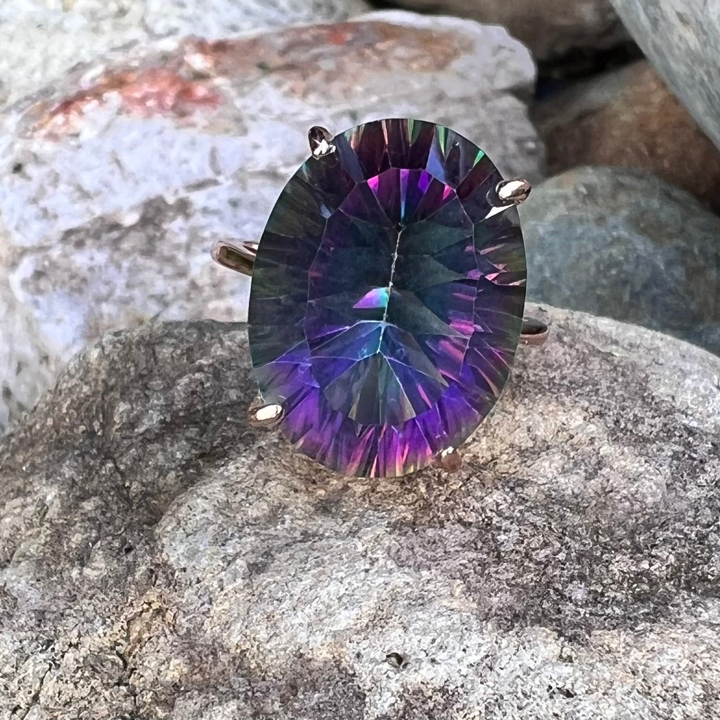 Mystic Topaz ~ Oval Cut Ring ~ size 7