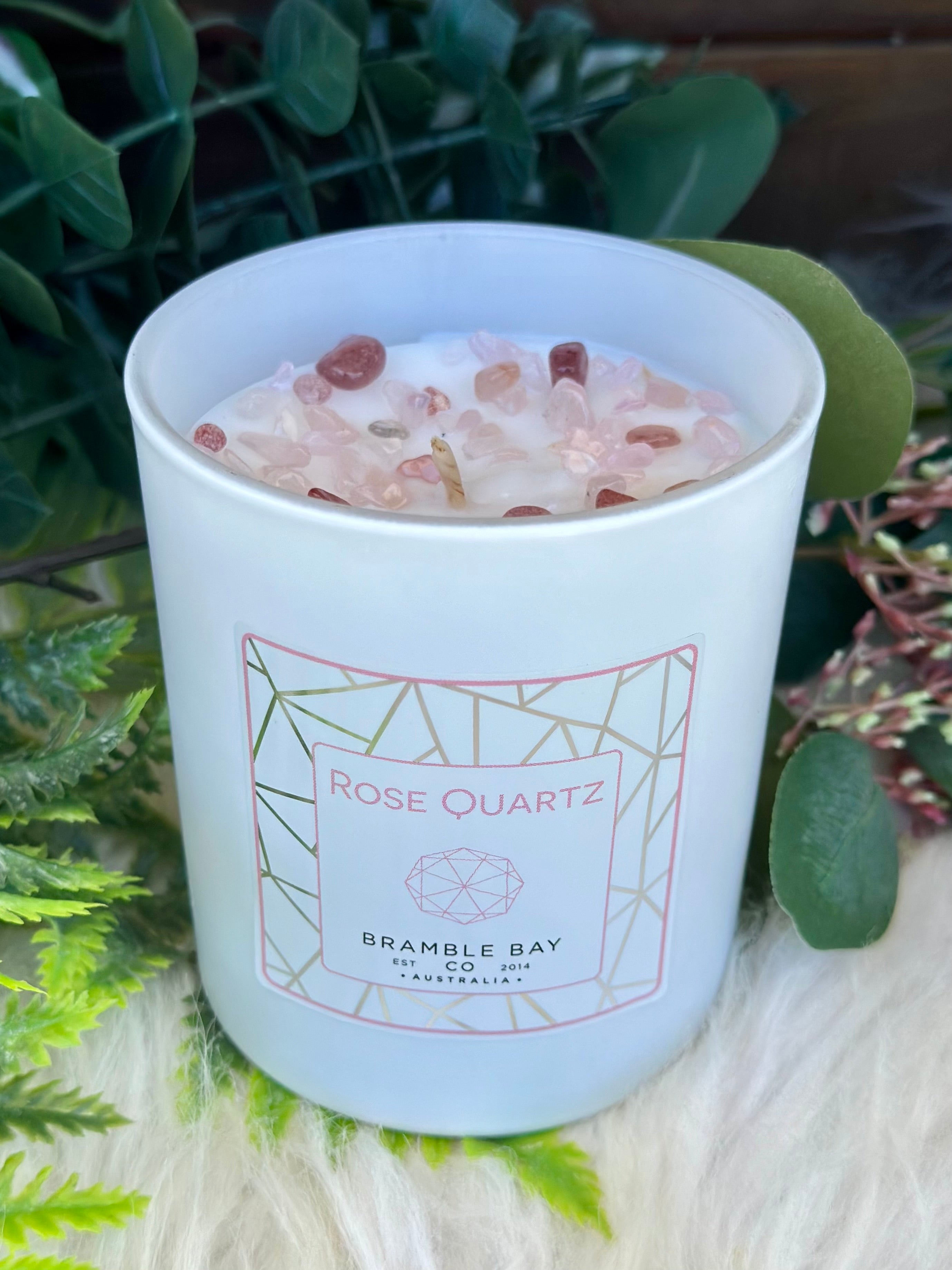 Rose Quartz Crystal Candle