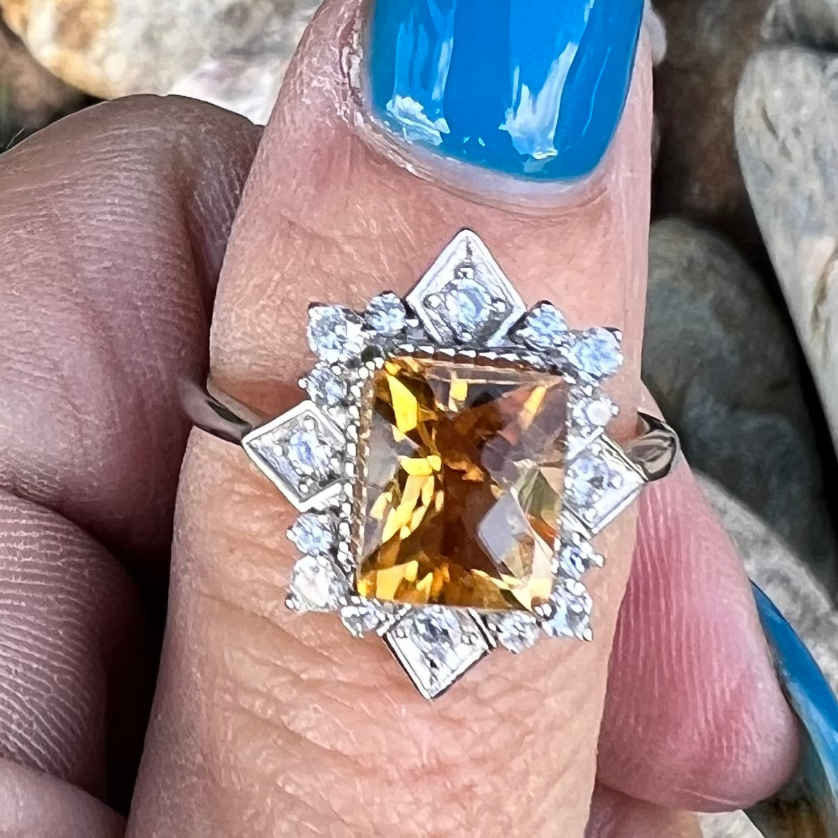 Citrine Sterling Silver Ring ~ 8.5