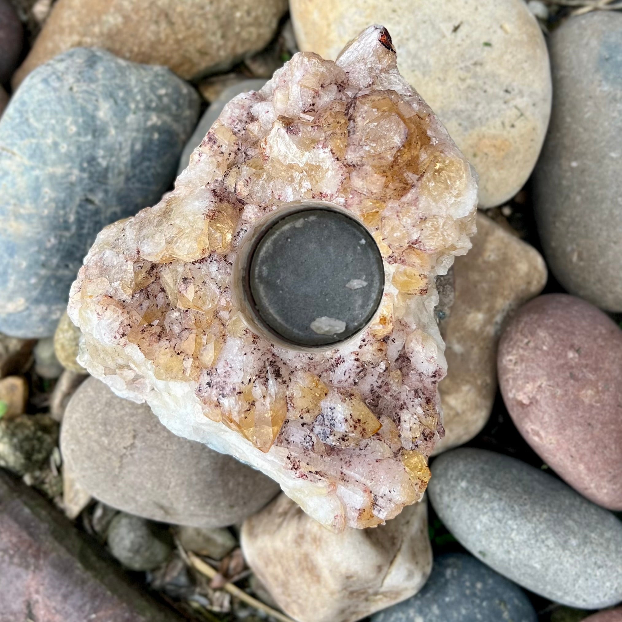 Citrine Cluster ~ Tealight Candle Holder