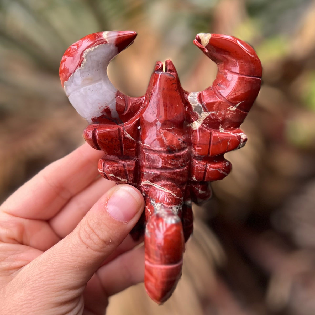 Red Jasper Scorpion Carving