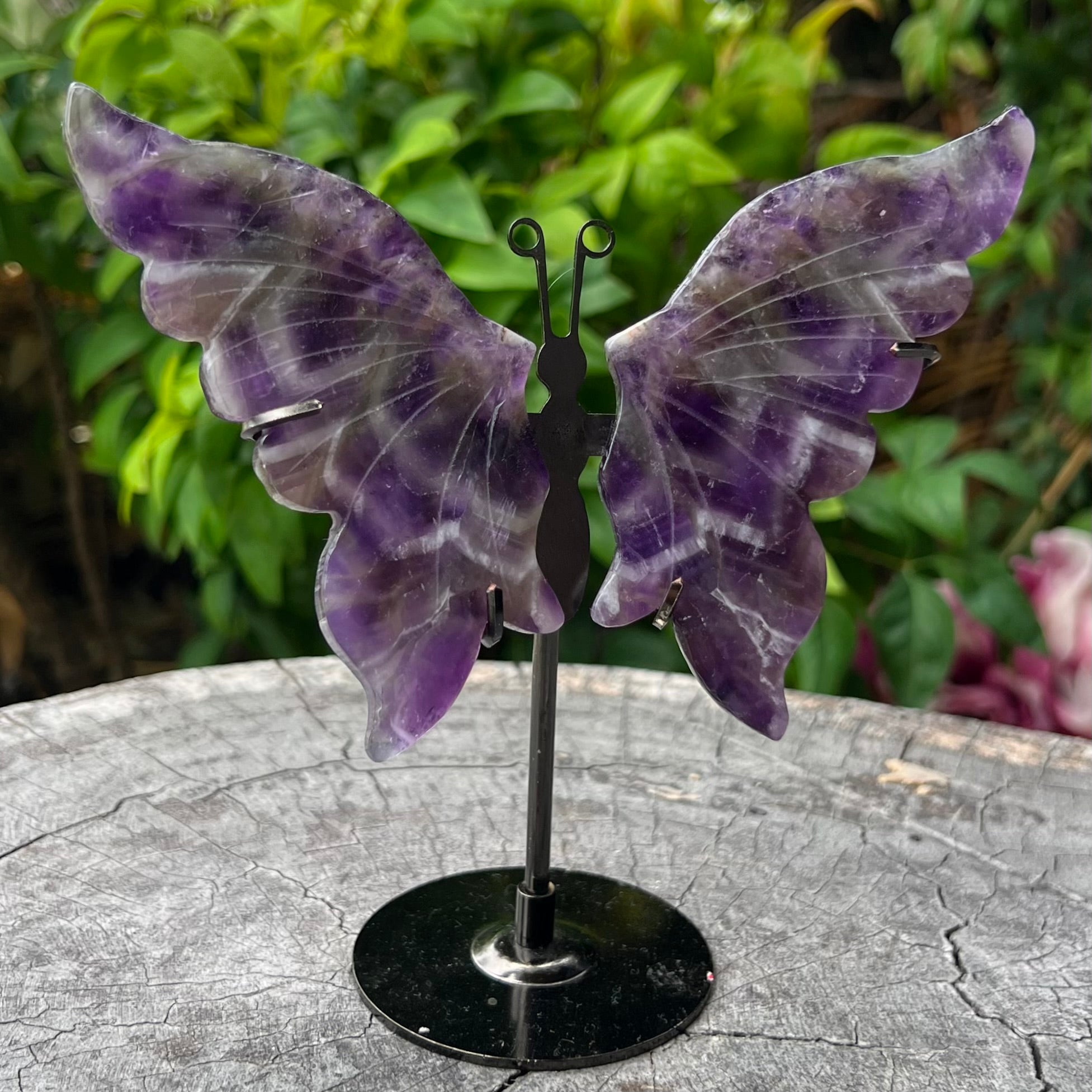 Chevron Amethyst Butterfly on Stand