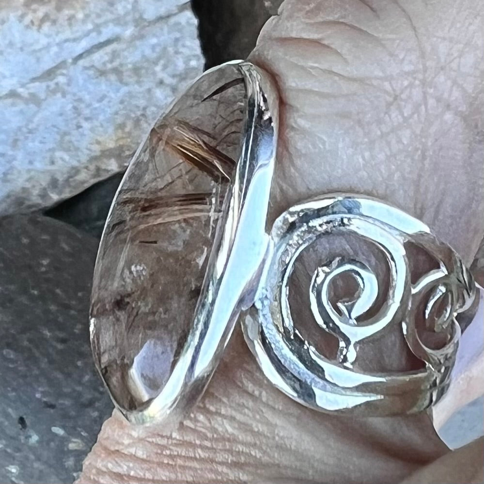 Golden Rutile ~ Sterling Silver Ring