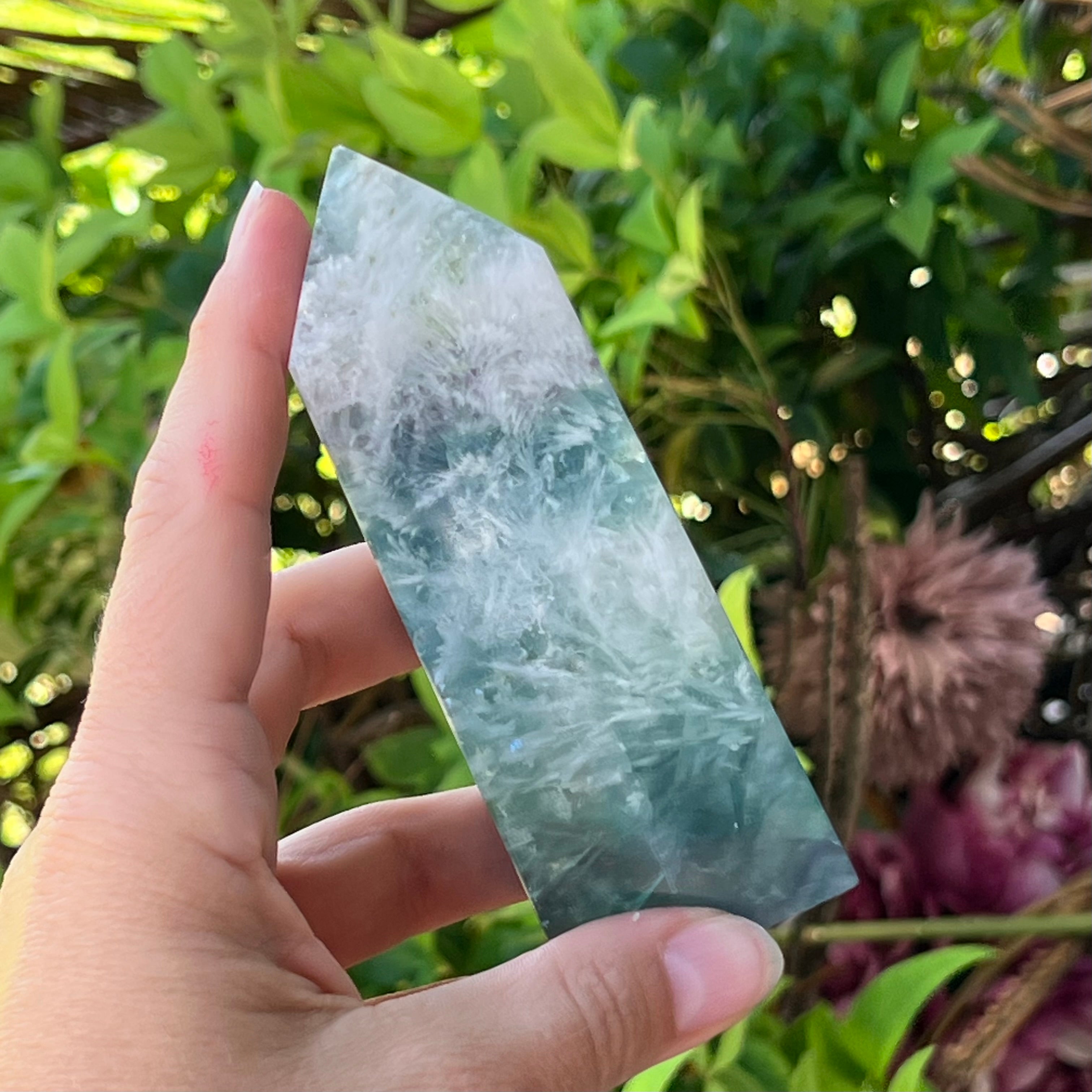 Green Snowflake Fluorite Generator Point