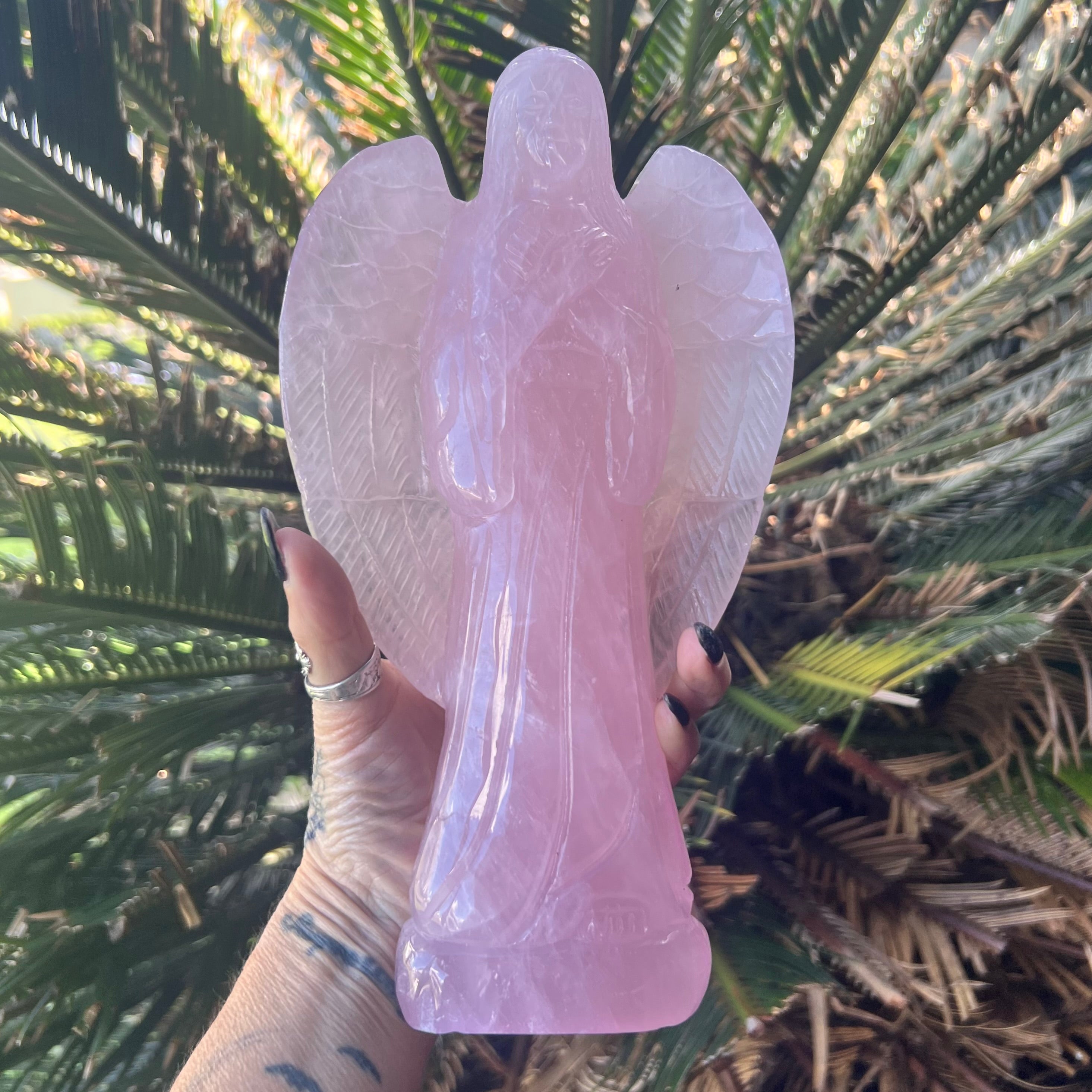 Rose Quartz Memorial Angel