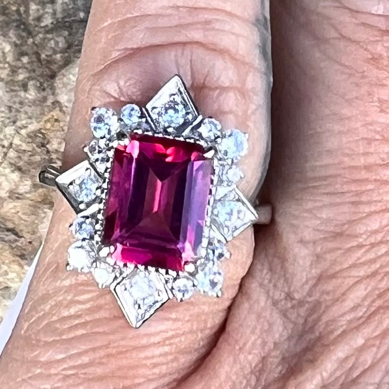 Pink Topaz ~ Sterling Silver Ring ~ size 10