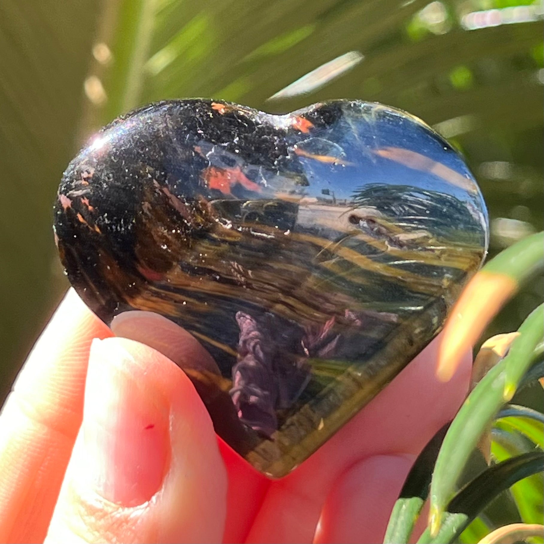 Golden & Blue Tiger Eye Heart ~ Specialty Crystal