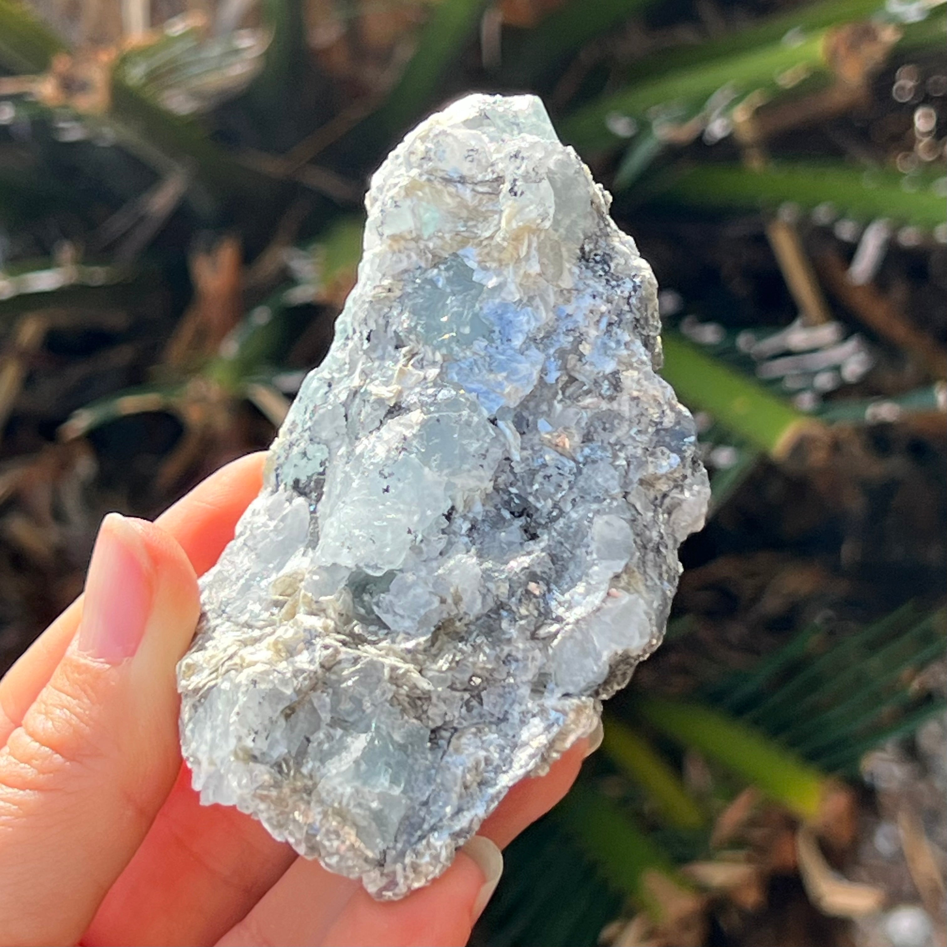 Raw Aquamarine with Mica Specimen