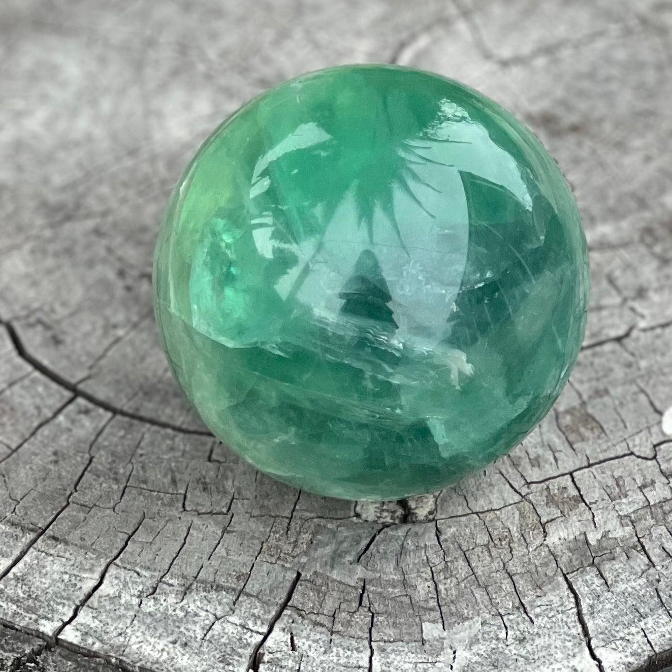 Green Fluorite Sphere