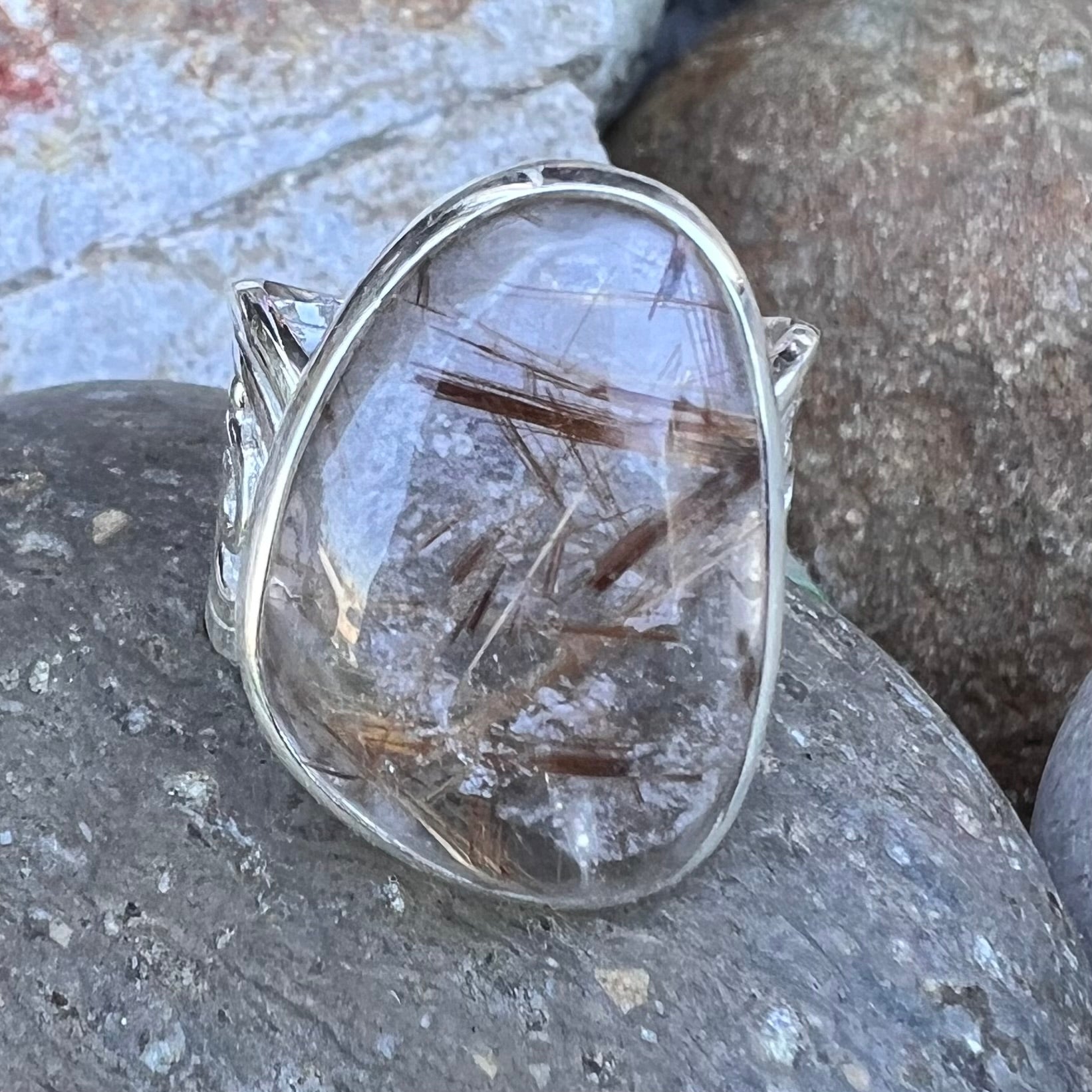Golden Rutile ~ Sterling Silver Ring