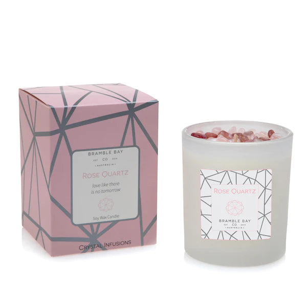 Rose Quartz Crystal Candle
