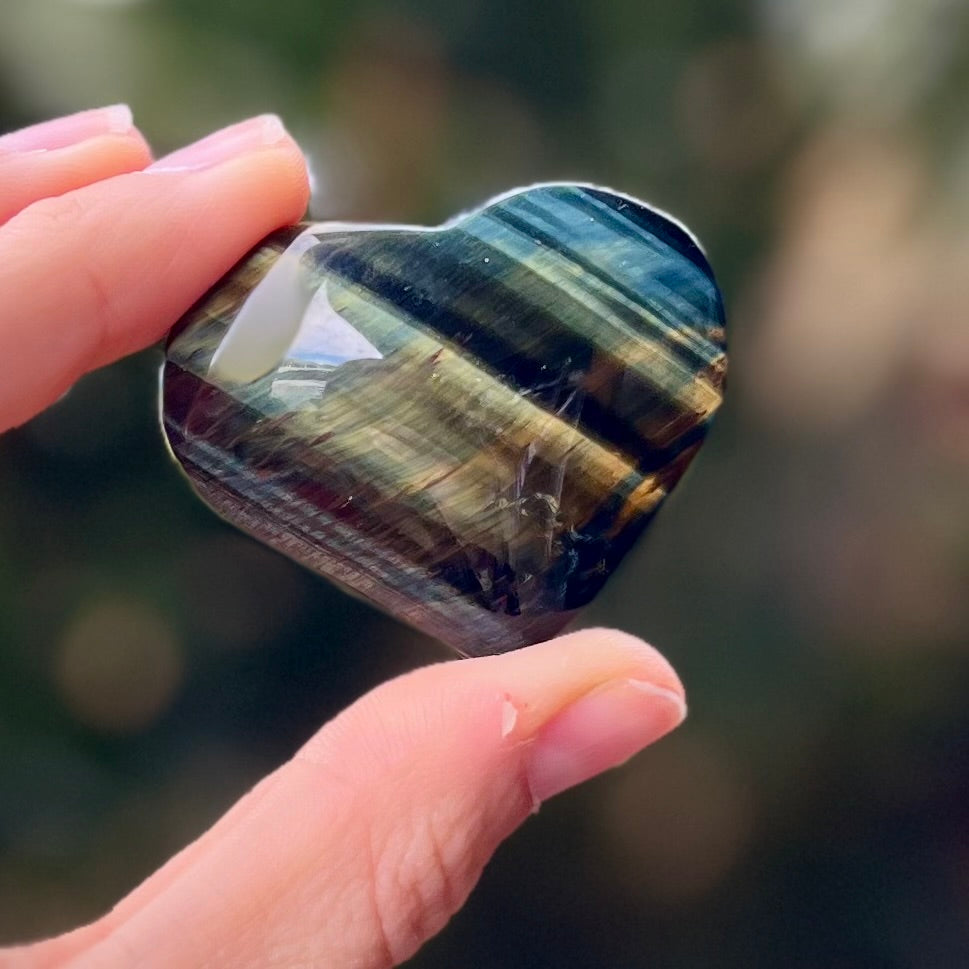 Blue Tiger Eye Heart ~ Specialty Crystal ~ 2