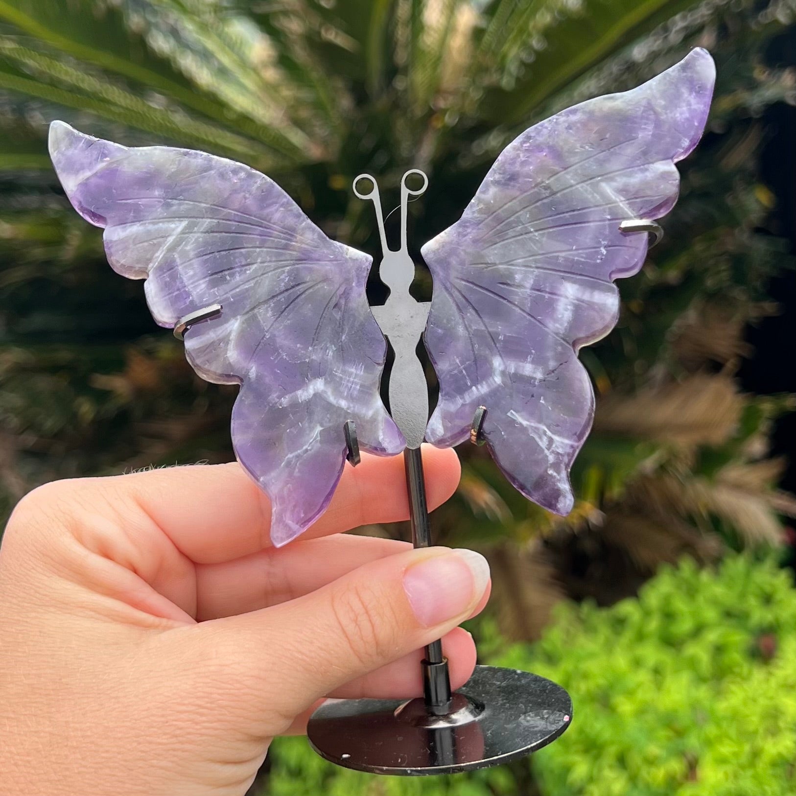 Chevron Amethyst Butterfly on Stand