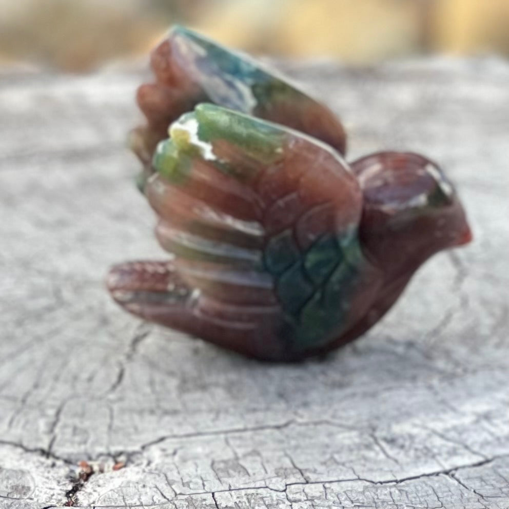 Sparrow Bird - Ocean Jasper Carving