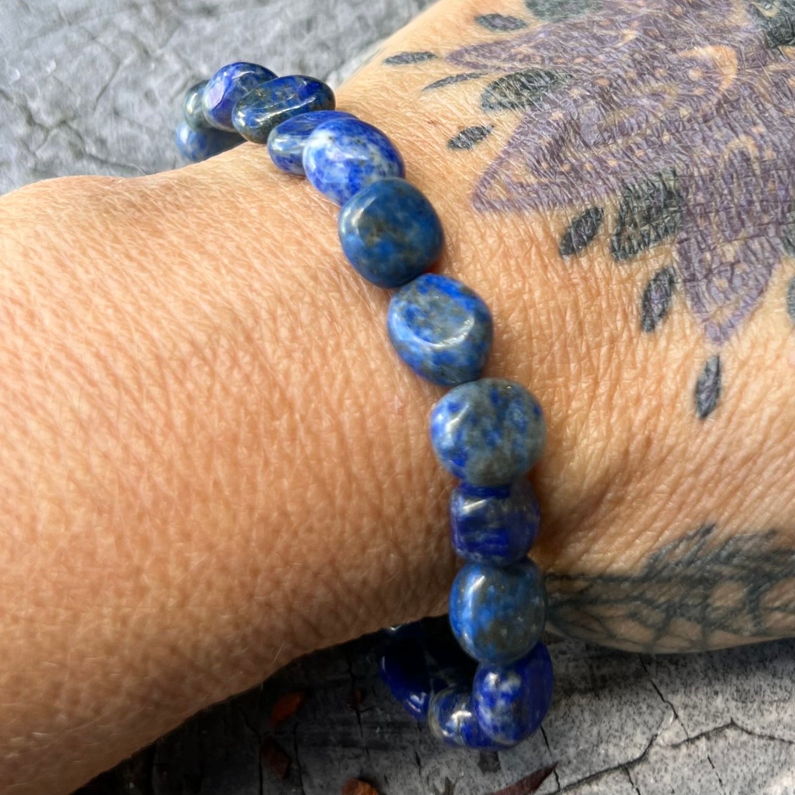 Lapis Lazuli Tumbled Beaded Bracelet