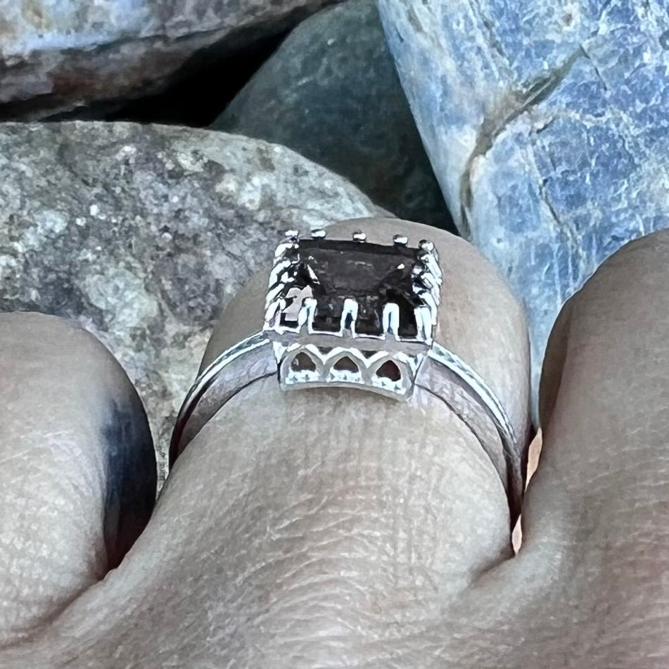 Smokey Quartz ~ Sterling Silver Ring ~ Size 6