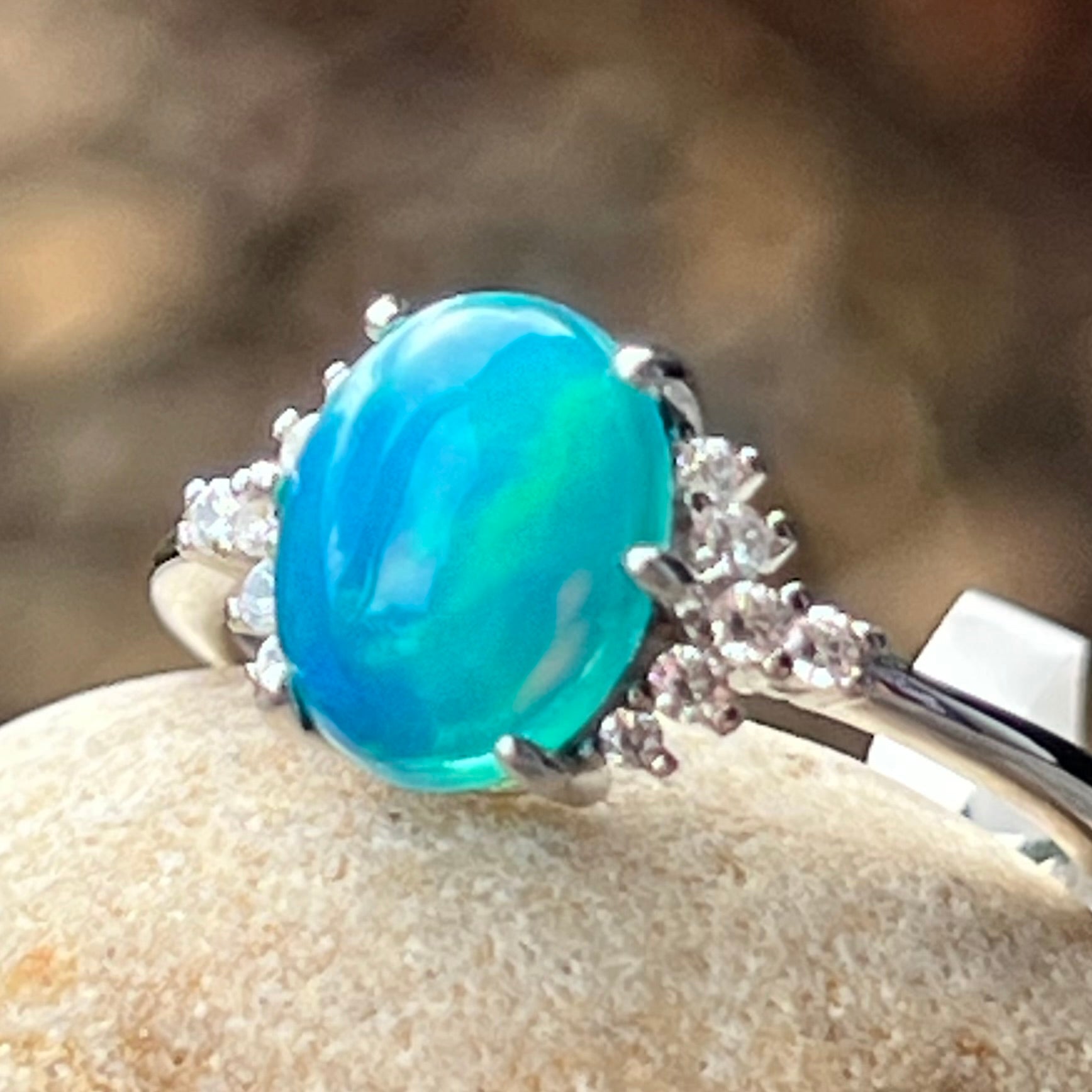 Paralba Opal ~ Sterling Silver Ring - size 6