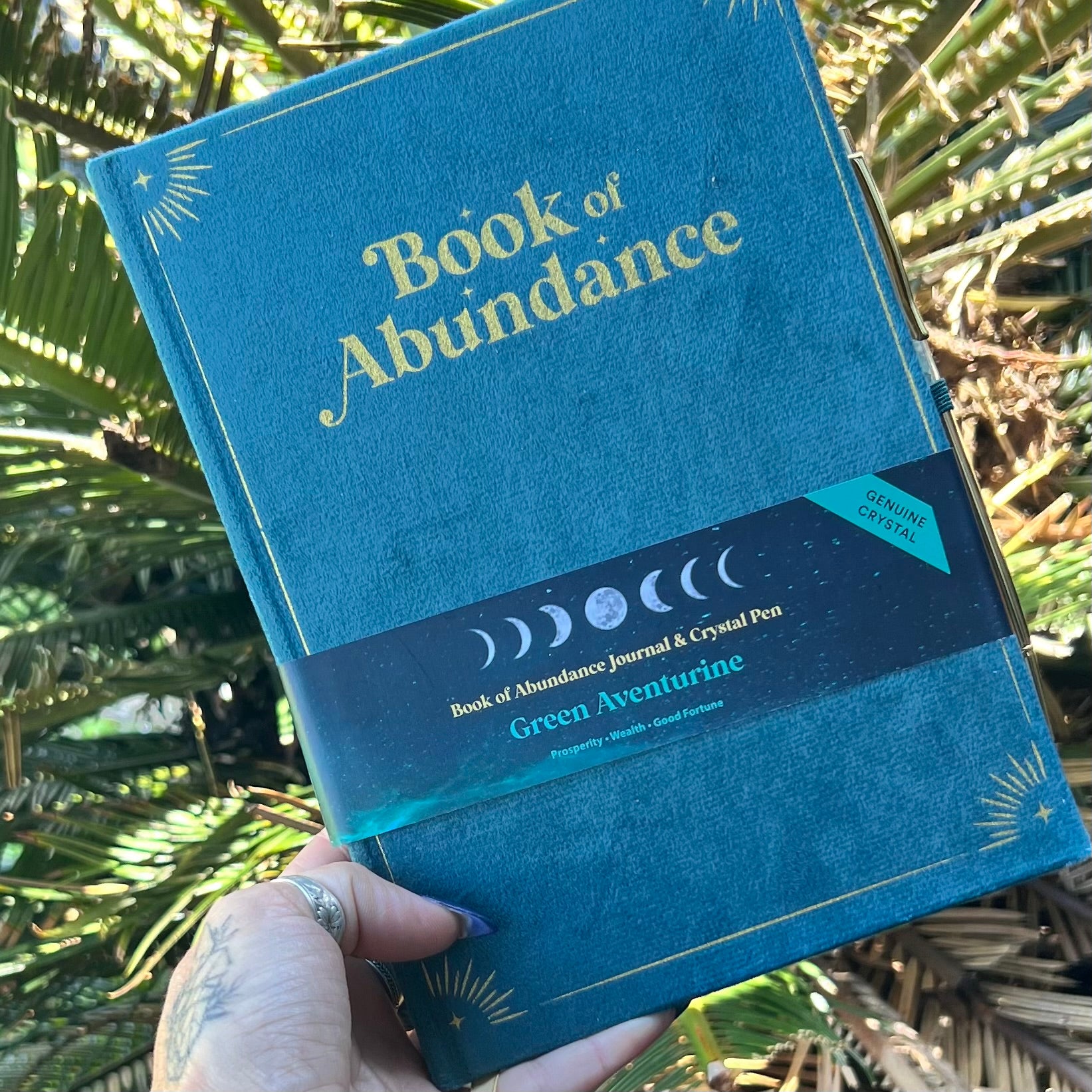 Book Of Abundance With Green Aventurine Crystal Pen