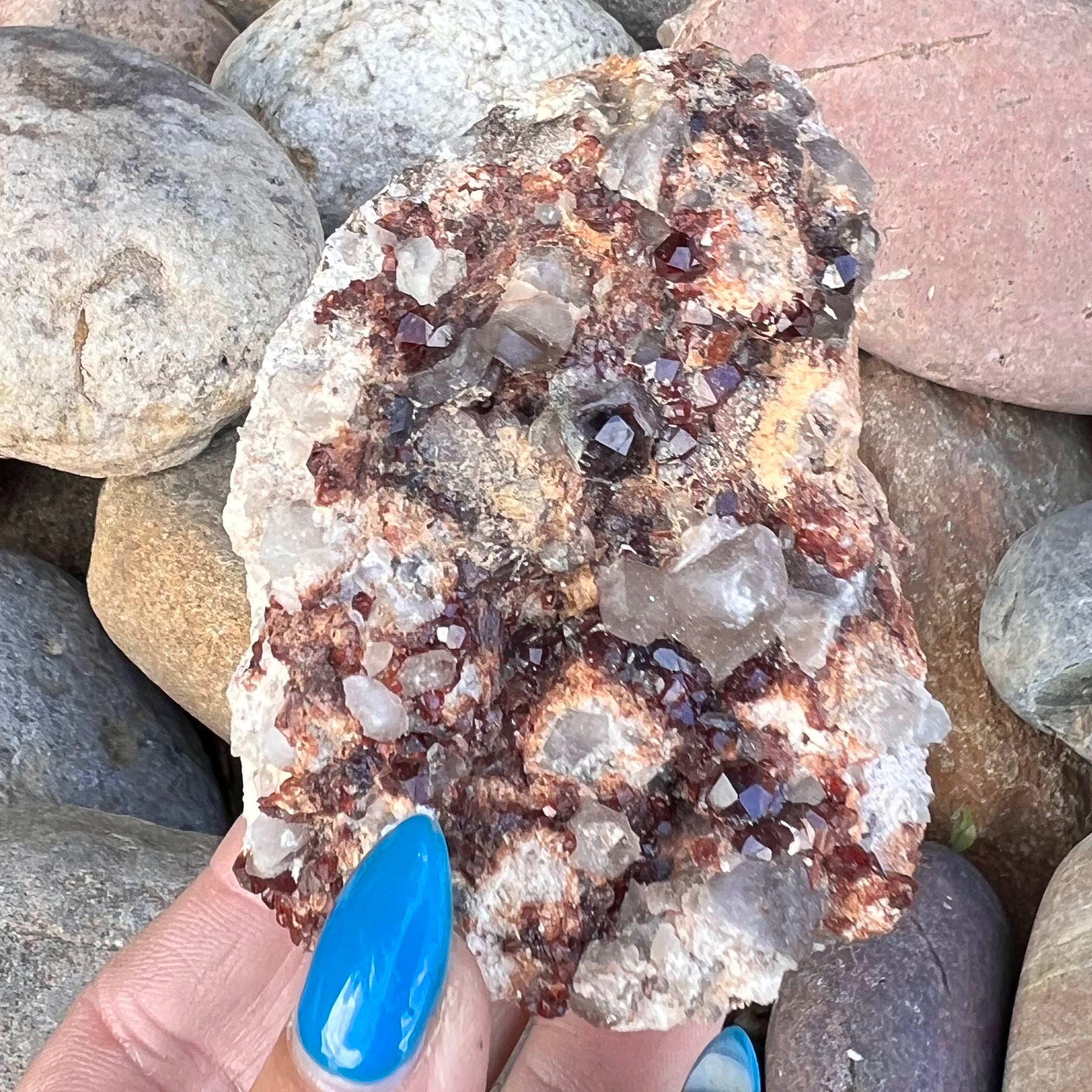 Raw Garnet & Smokey Quartz on Matrix ~ Specialty Crystal