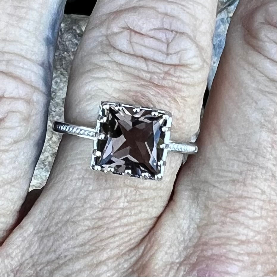 Smokey Quartz ~ Sterling Silver Ring ~ Size 6