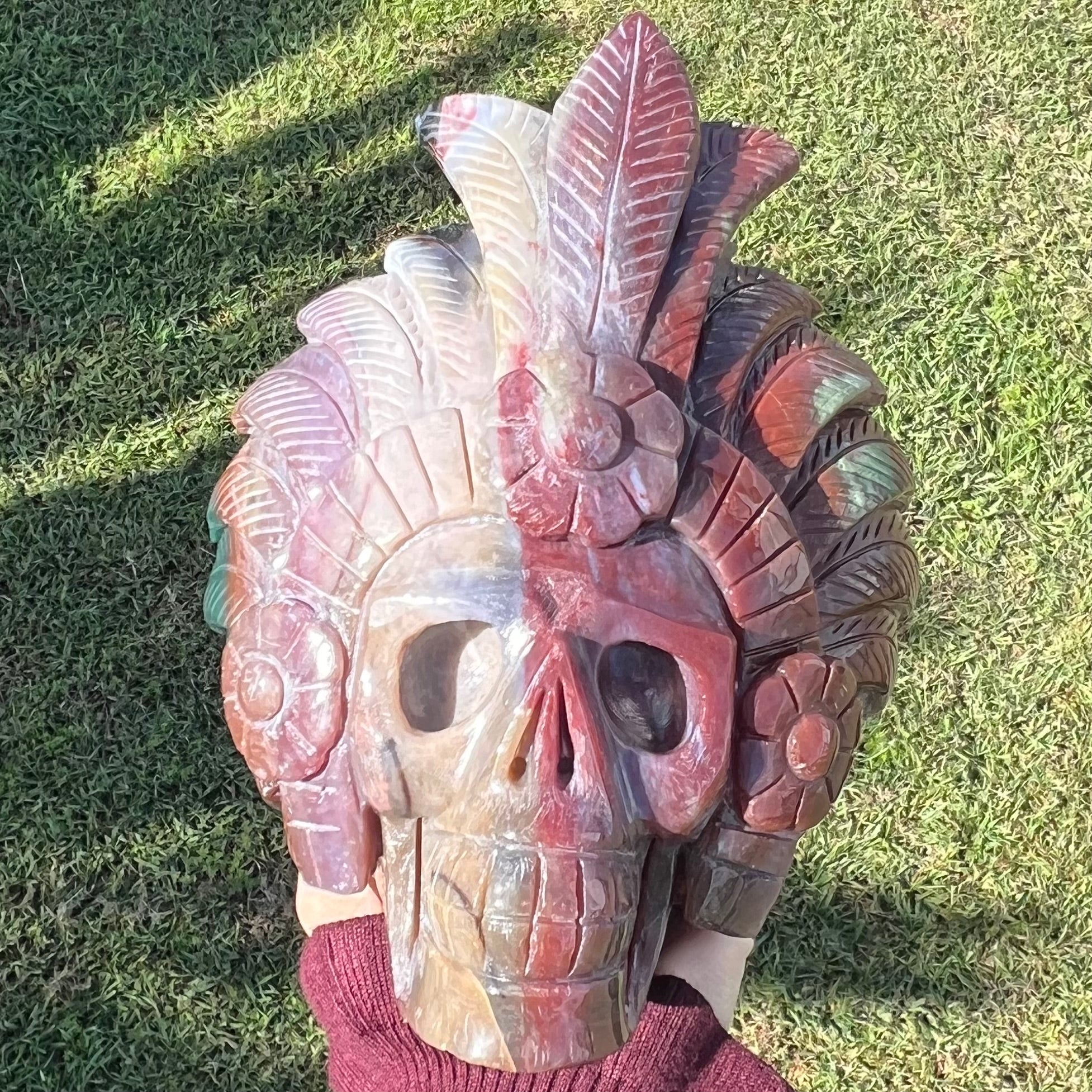 Ocean Jasper Tribal Guardian Skull