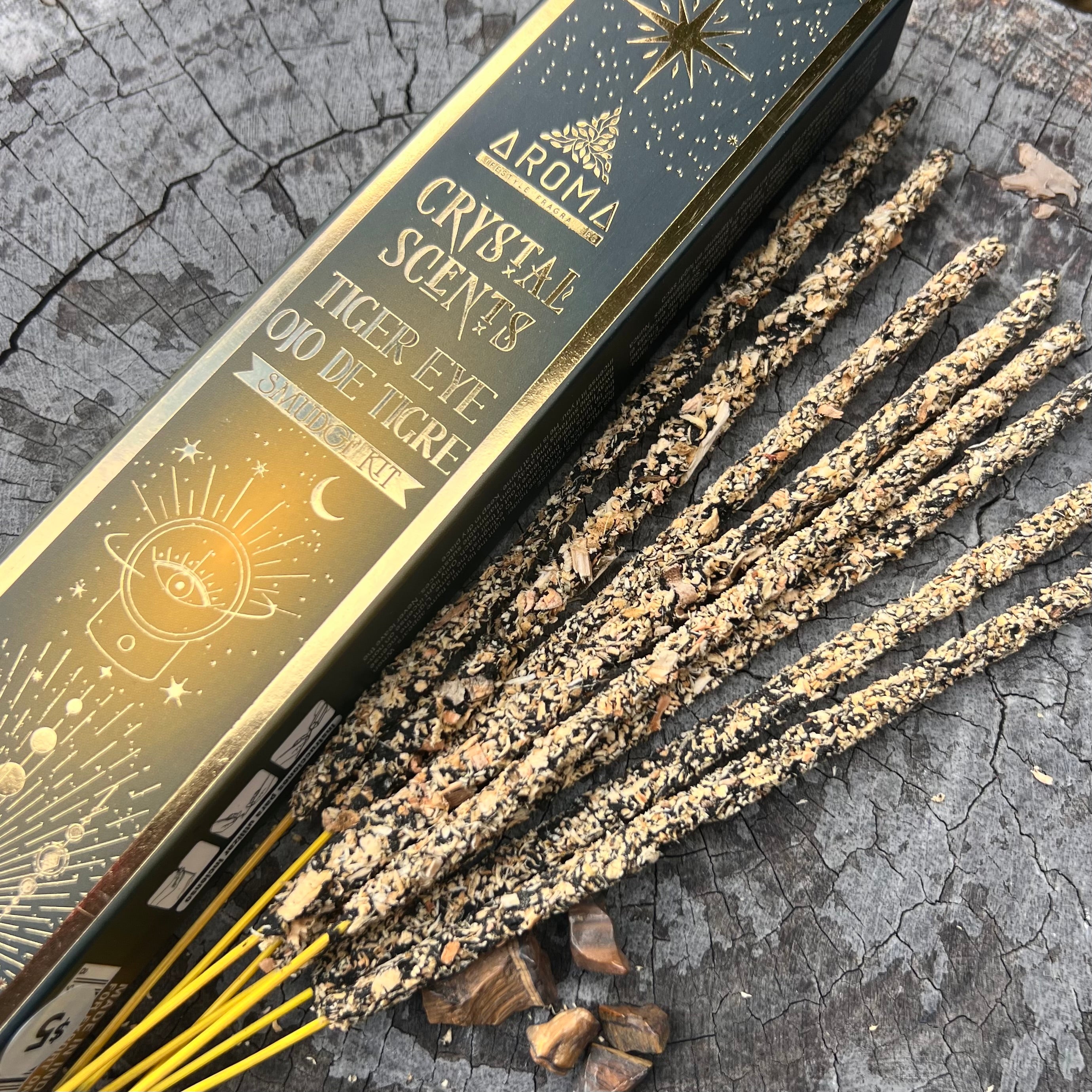 Tiger Eye  ~ Crystal Scents Smudge Kit Incense