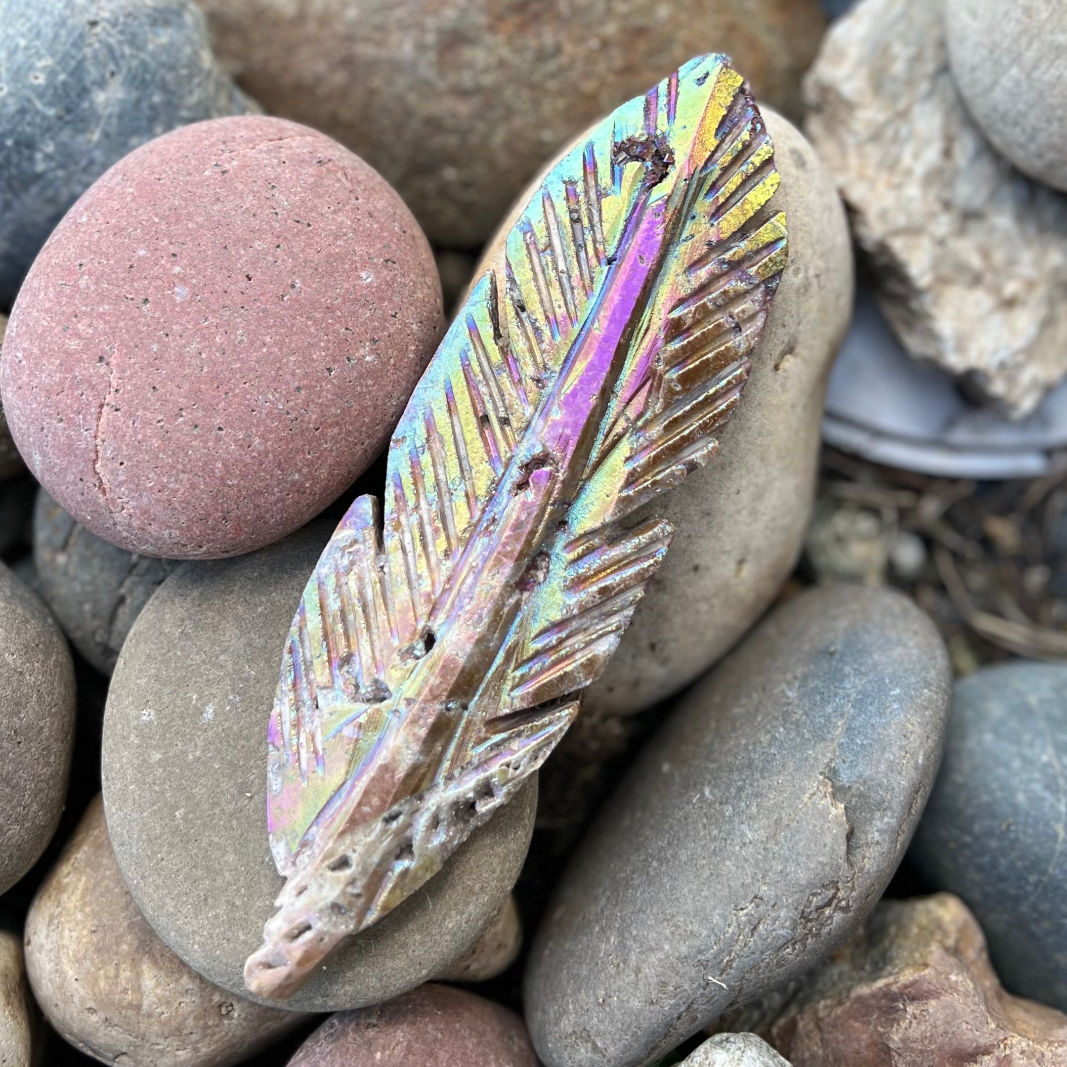 Sphalarite Feather of Transformation ~ Electroplated