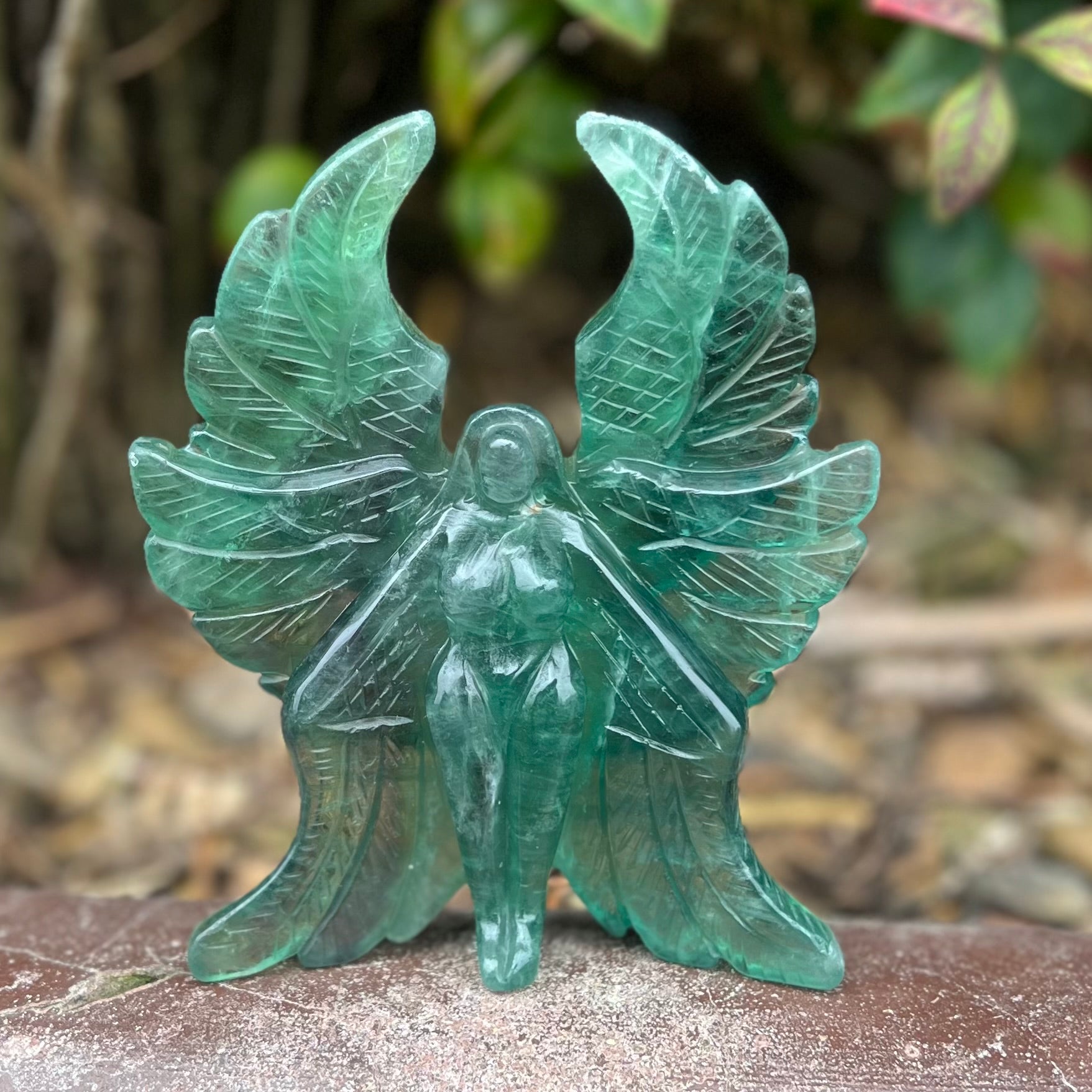 Green Fluorite Goddess of Compassion Carving (3)
