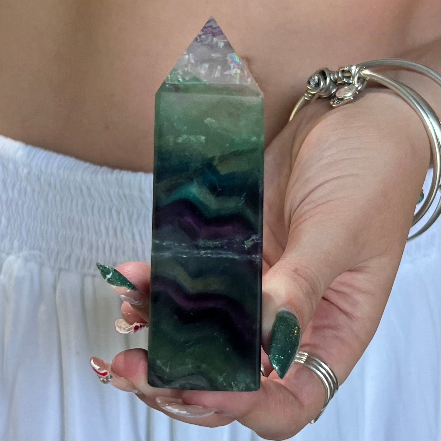 Rainbow Fluorite Polished Point