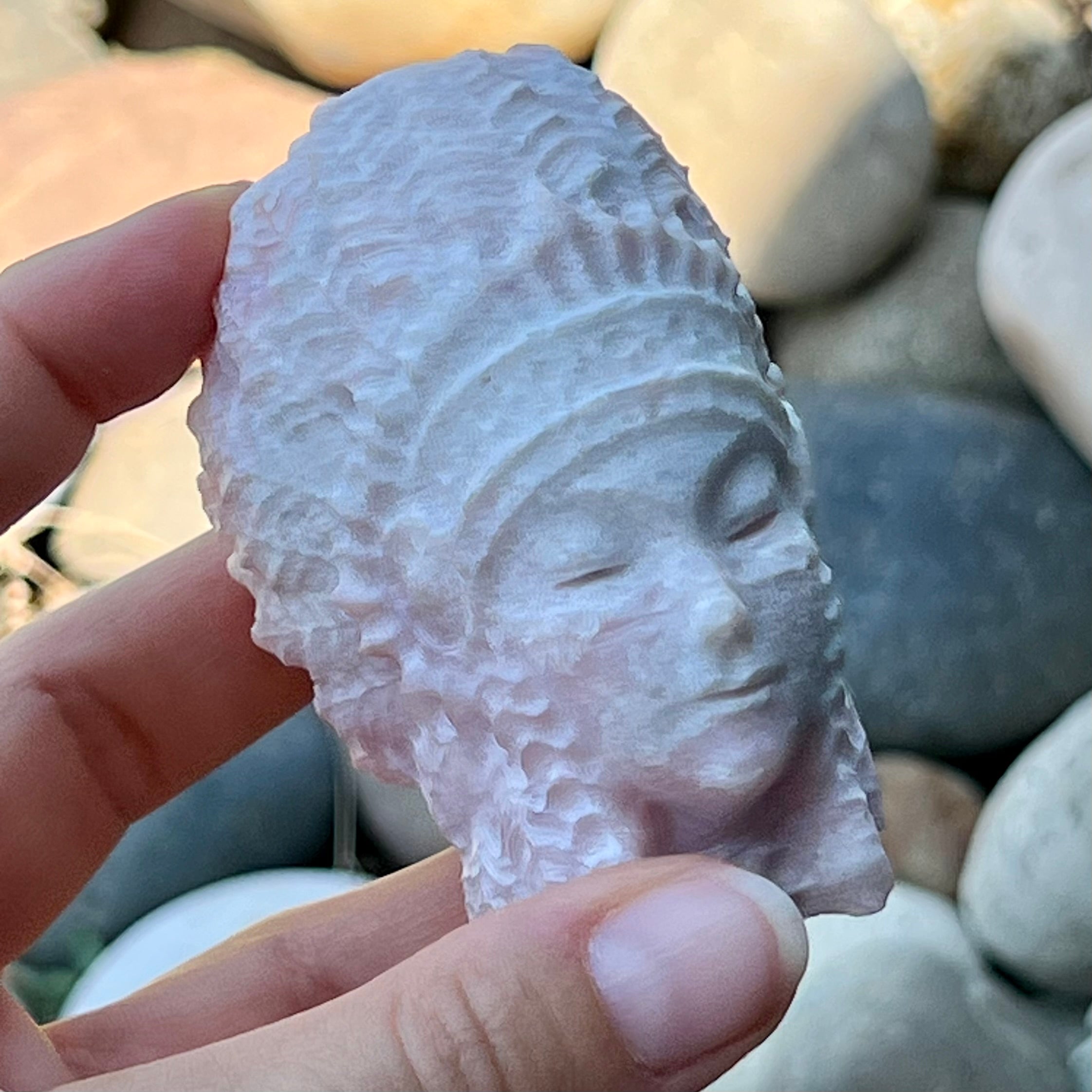 Indian Head Carving ~ Pink Opal (3)