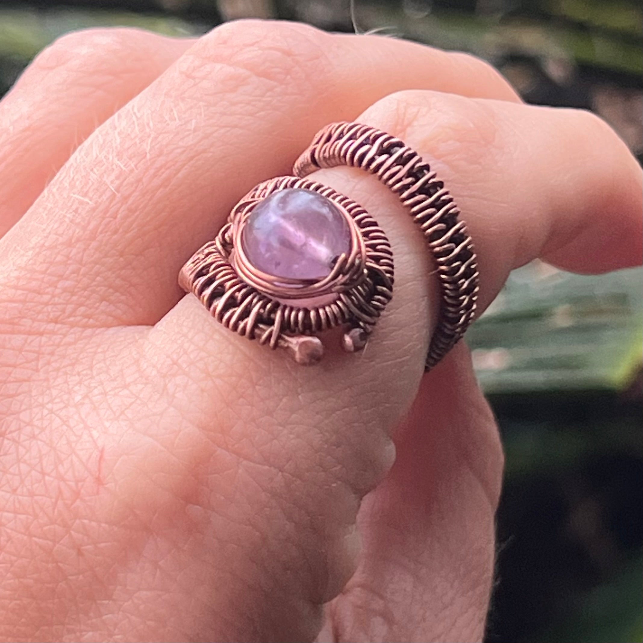 Muse Forged ~ Artesian Amethyst Ring ~ Adjustable