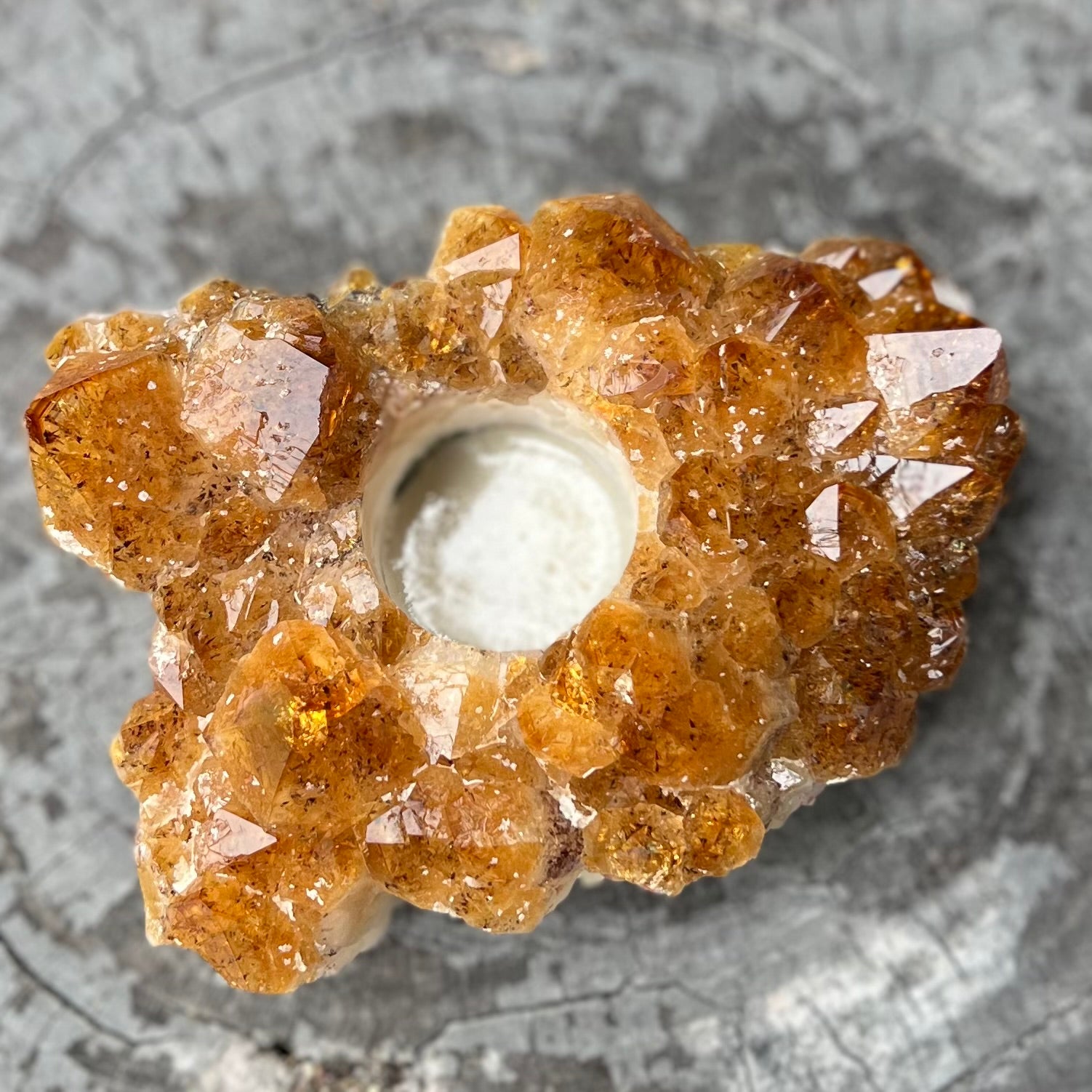 Citrine Cluster ~ Tealight Candle Holder