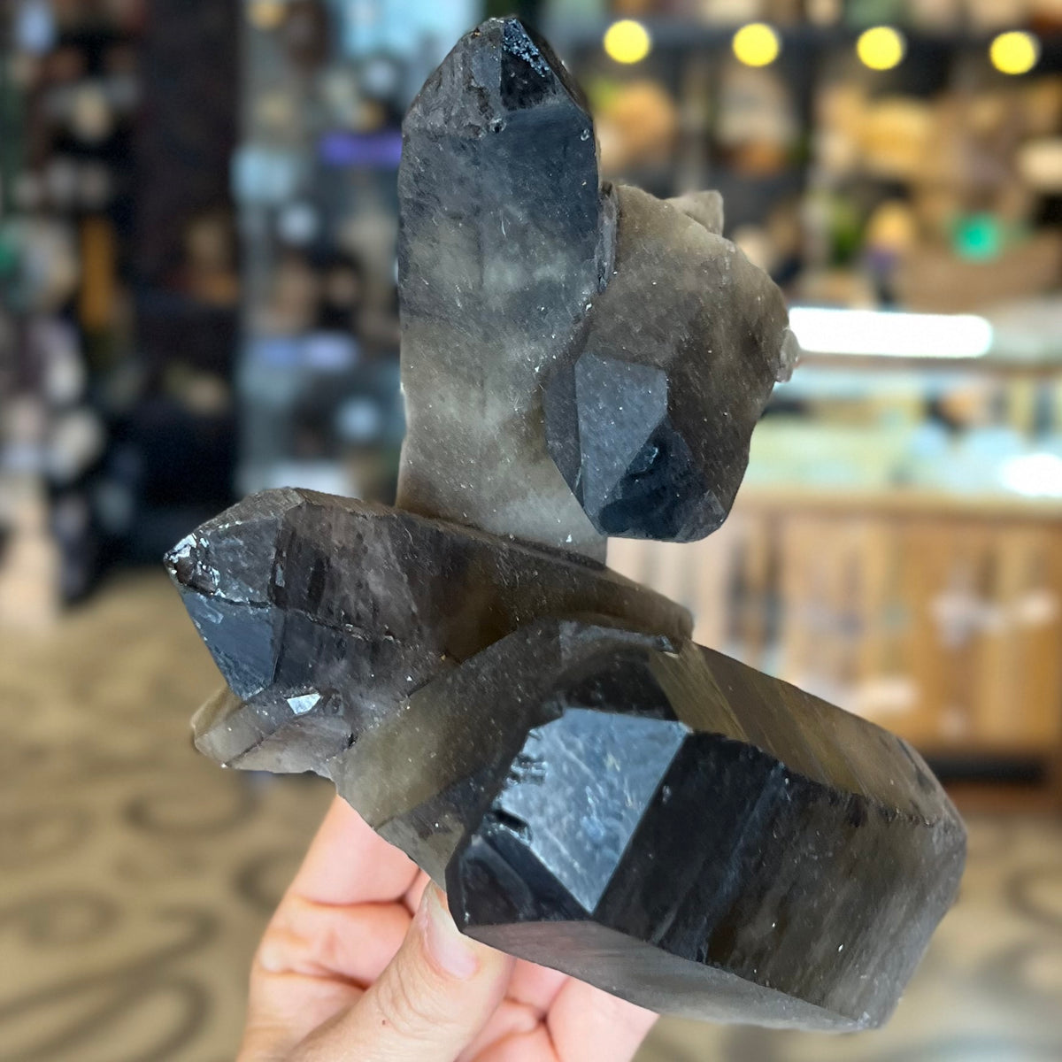 Multi-Point Smoky Quartz Formation Cluster