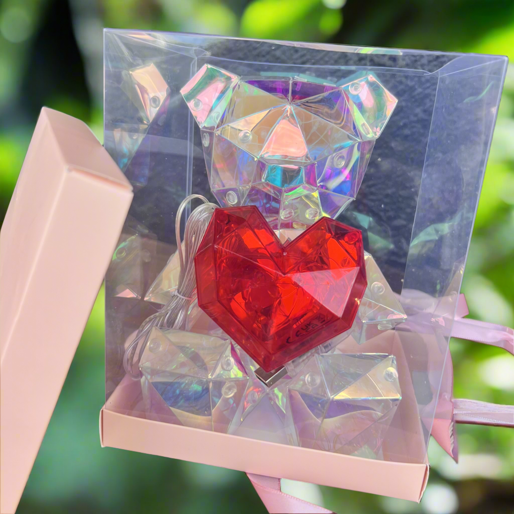 Crystalline LED Light up  Love You Bear