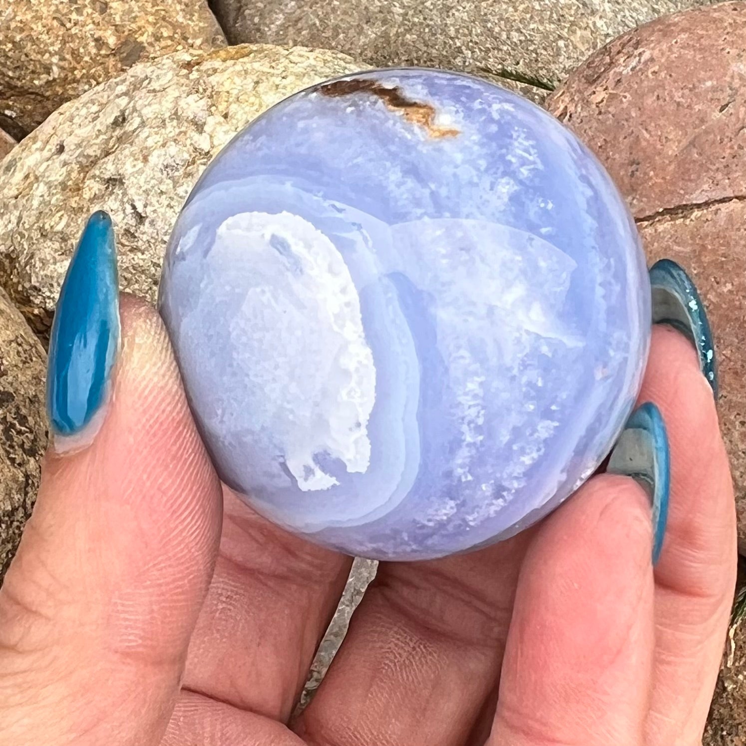 Blue Lace Agate Sphere ~ Specialty Crystal