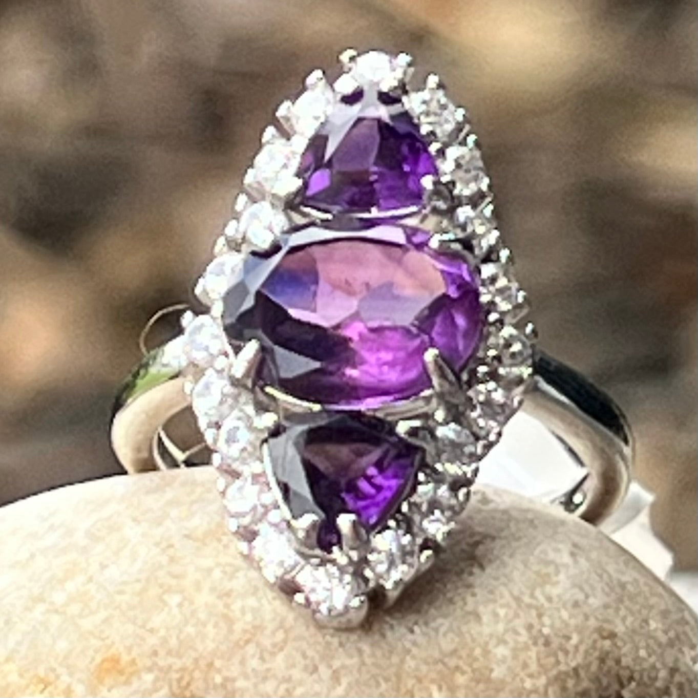 Amethyst Sterling Silver Ring ~ 5