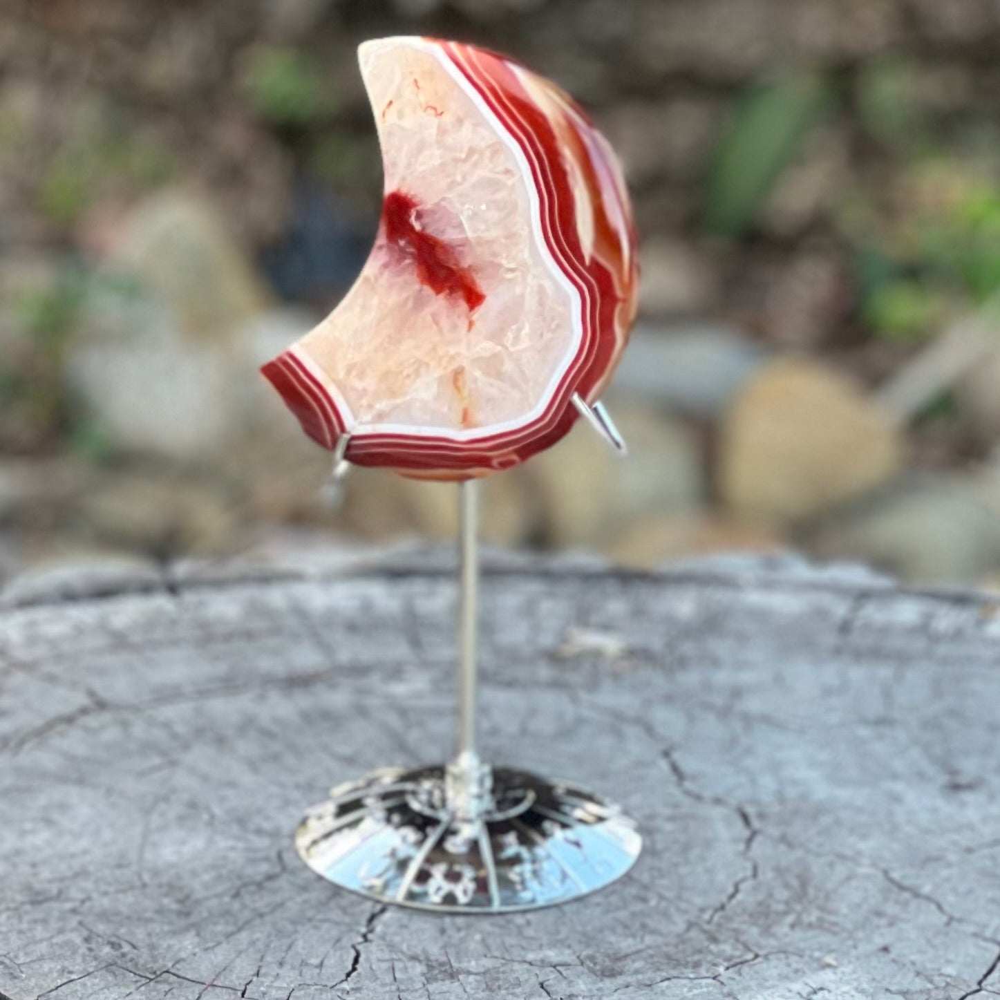 Carnelian Crescent Moon Carving