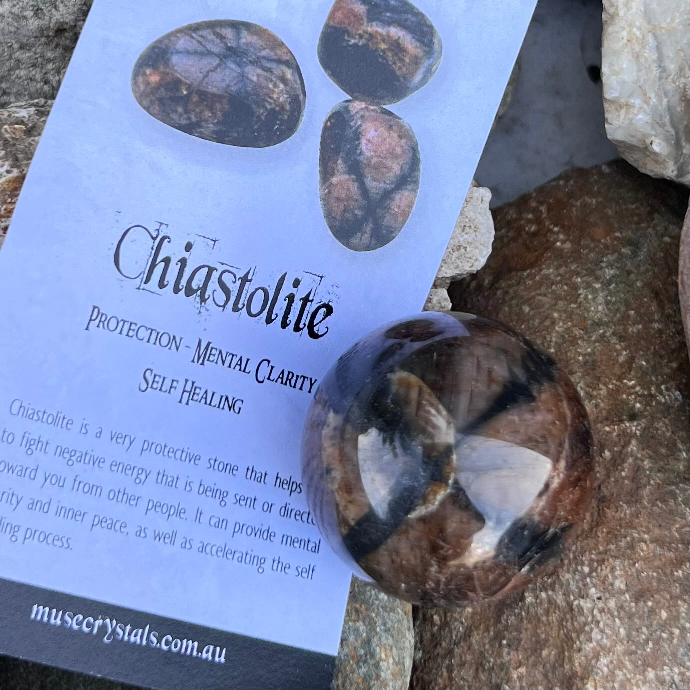 Chiastolite Protection Sphere